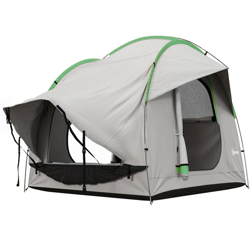 Outsunny - 2000mm Waterproof SUV Tent, Car Tent with 3 Doors and Mesh Window, for 5-6 Person Camping Travel, Grey and Green