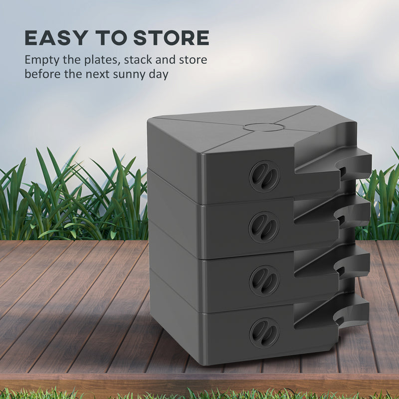 Outsunny - Umbrella Weights for Cantilever Parasols, Set of 4 Heavy Duty Parasol Base Weights, Black — 84D-368V00BK