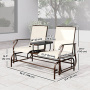 Outsunny - Patio Glider Rocking Chair 2 Person Outdoor Loveseat Rocker Garden Furniture Bench, Beige