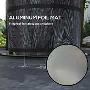 Outsunny - Smokeless Fire Pit, Portable Camping Bonfire Stove with Mat for Backyard Patio Picnic, Magnesium Oxide, Black