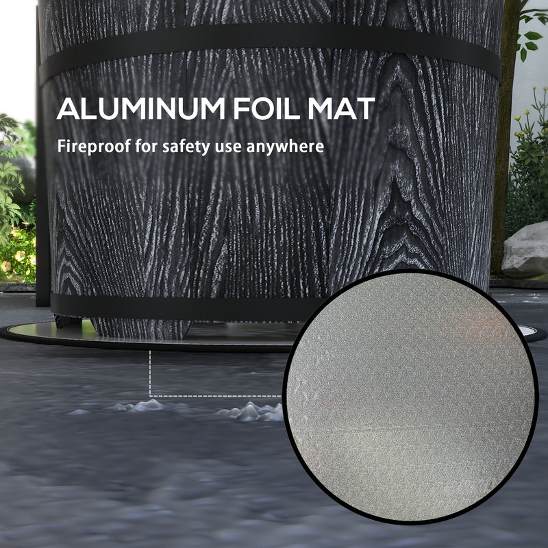 Outsunny - Smokeless Fire Pit, Portable Camping Bonfire Stove with Mat for Backyard Patio Picnic, Magnesium Oxide, Black