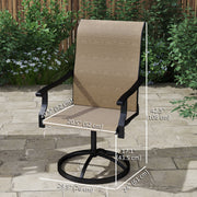Outsunny - Outdoor Swivel Dining Chairs Set of 2, High Back Swivel Chairs with All Weather Mesh for Deck, Backyard, Poolside, Brown