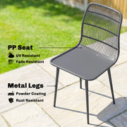 Outsunny - Outdoor Dining Chairs Set of 4, Patio Chairs with Slotted Backrest, Grey