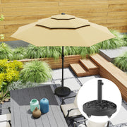 46 lbs Resin Round Patio Umbrella Base, Umbrella Stand with Wheels, Outdoor Umbrella Stand, Black