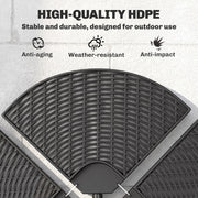 4PCs Cantilever Umbrella Base Weights for Offset Banana Parasol, Wicker Effect HDPE Water or Sand Filled Patio Umbrella Weights with Built-in Handles, Black