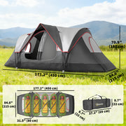 Outsunny - Camping Tent for 6 Man with 2000mm Waterproof Rainfly and Carry Bag for Fishing Hiking Festival, Dark Grey