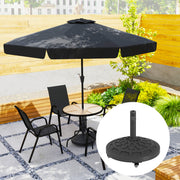 46lbs Resin Round Patio Umbrella Base with Wheels, Umbrella Stand Base, Heavy Duty Patio Umbrella Holder, Black