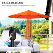 10' x 8' Round Market Umbrella, Patio Umbrella with Crank Handle and Tilt, Outdoor Parasol for Garden, Orange