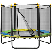 Qaba 4.6FT Trampoline for Kids with Enclosure Net for Ages 3-6, Indoor Outdoor Use, Black