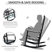 Outsunny - Wooden Porch Rocking Chair Outdoor Patio Rocker Garden Single Leisure Reclining Seat Armchair Black