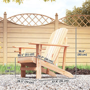 Outsunny - Classic Adirondack Chair Muskoka Chair, Garden Deck Chair with Cup Holder for Patio, Indoor, Backyard, Natural