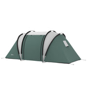 Outsunny - Camping Tent with 2 Bedrooms and Living Area, 3000mm Waterproof Family Tent, for Fishing Hiking Festival, Army Green
