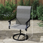 Outsunny - Outdoor Swivel Dining Chairs Set of 2, High Back Swivel Chairs with All Weather Mesh for Deck, Backyard, Poolside, Grey