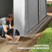 13' x 10' Portable Shed, Outdoor Storage Shed Tent with Roll-up Zipper Door and Removable Sidewalls, Light Grey