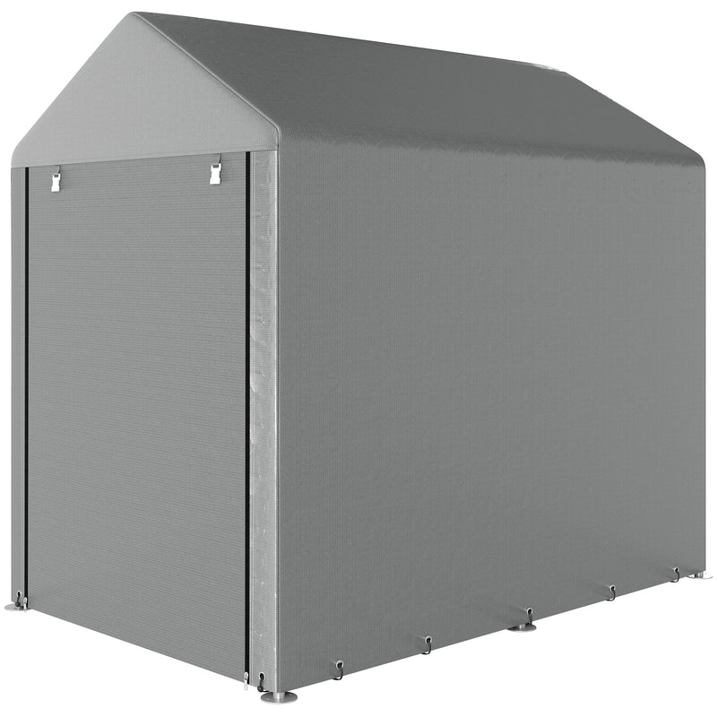 4 x 6ft Outdoor Storage Shed Tent, Portable Shed with Roll-up Door for Motorcycle, Bike, Garden Tools