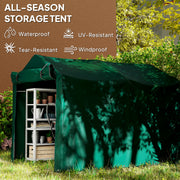 Outdoor Storage Shed, UV Resistant Bike Tent with Roll-up Zipper Door, Portable Shed for Bike, Motorcycle, Dark Green