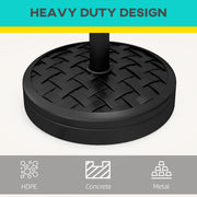 40lbs. Concrete Umbrella Base with Rattan Effect, Heavy Duty Parasol Stand for Outdoor Patio Umbrella, Black