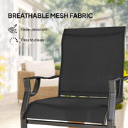 Outsunny - C Spring Motion Patio Chairs Set of 2 with Curved High Backrest, Armrest, All Weather Breathable Fabric, Metal Frame