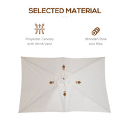 Patio Umbrella Market Patio Sun Umbrella Rectangle Cream White