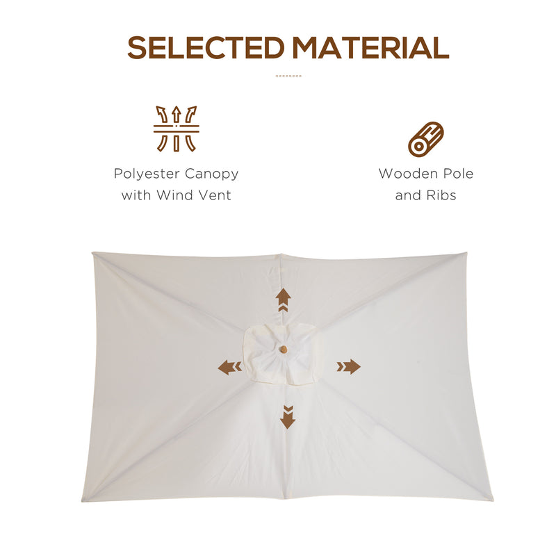 Patio Umbrella Market Patio Sun Umbrella Rectangle Cream White