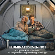 Outsunny - 3-4 Person Camping Tent with 2 Rooms, 3000mm Waterproof Portable Family Tent with Carry Bag, Grey