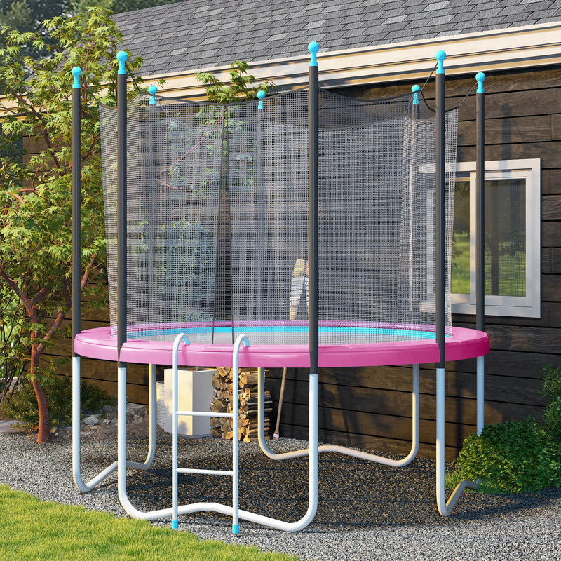 Soozier 12FT Trampoline Spring Cover, Trampoline Pad Replacement, Waterproof and Tear-Resistant, All-Weather Trampoline Accessories, No Holes for Pole, Pink