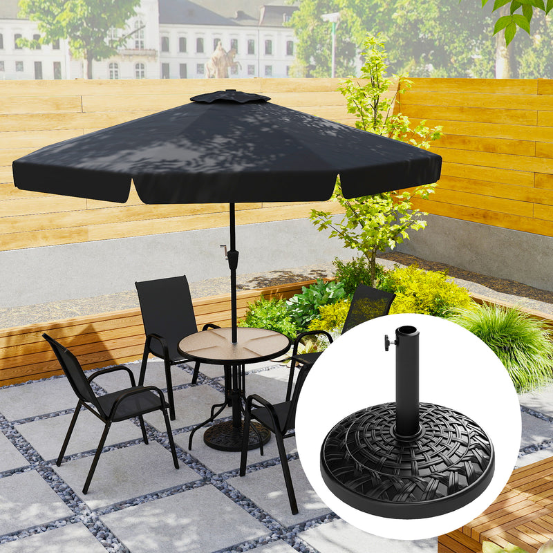Patio Umbrella Base, 26 lbs Concrete Heavy Duty Umbrella Stand, Round Patio Umbrella Holder, Φ18.7" x 12.6" H Black
