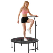 Soozier 39" Mini Exercise Trampoline w/ Adjustable T-Bar Indoor Fitness Rebounder Black