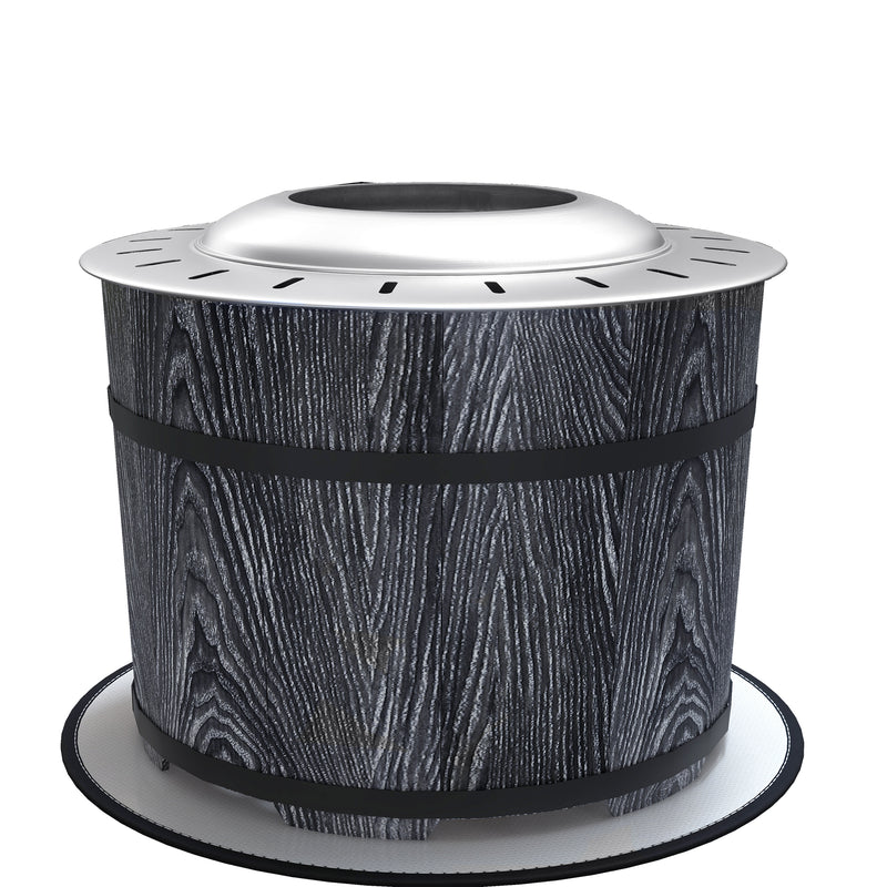 Outsunny - Smokeless Fire Pit, Portable Camping Bonfire Stove with Mat for Backyard Patio Picnic, Magnesium Oxide, Black