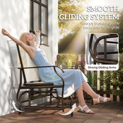 Outsunny - Patio Glider Rocking Chair 2 Person Outdoor Loveseat Rocker Garden Furniture Bench, Beige