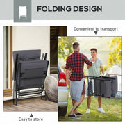 Outsunny - Set of 2 Outdoor Folding Chairs with Adjustable Backrest, Padded Camping Chairs for Outdoor Events, Grey