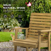 Outsunny - Wooden Outdoor Rocking Chair, Patio Traditional Rocking Chair, Slatted Structure Porch Rocker w/ Armrest for Both Outdoor and Indoor, Light Brown