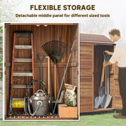 Outdoor Storage Cabinet, Wooden Garden Storage Shed with Double Doors and Shelves for Garden Porch Deck, Mixed-Brown