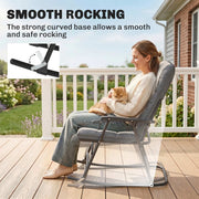 Outsunny - Folding Rocking Chair Set of 2 Padded Rockers with Armrest, Light Grey