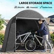 8' x 4' Portable Shed, Waterproof Bike Tent with Roll-up Zipper Door and Galvanised Metal Frame for Bike, Garden Tools