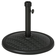 Outsunny - 31lbs Concrete Round Patio Umbrella Base Holder, Outdoor Market Umbrella Stand Weight for Lawn, Deck, Backyard, Garden, Black