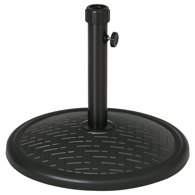 Outsunny - 31lbs Concrete Round Patio Umbrella Base Holder, Outdoor Market Umbrella Stand Weight for Lawn, Deck, Backyard, Garden, Black