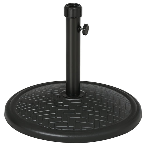 Outsunny - 31lbs Concrete Round Patio Umbrella Base Holder, Outdoor Market Umbrella Stand Weight for Lawn, Deck, Backyard, Garden, Black