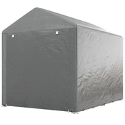 Portable Bicycle Shed with Galvanized Steel Frame and Large Door, Waterproof Outdoor Shed for Garden Tools, Light Grey