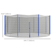 Soozier Trampoline Net Enclosure, Trampoline Netting Replacement with Zippered Entrance for 12ft Round Trampoline