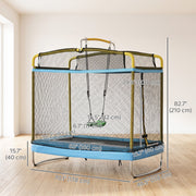 Qaba 6.9FT Kids Trampoline with Safety Net, Gymnastics Bar, Swing, Toddler Trampoline for 3-6 Years Old Outdoor