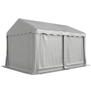 13' x 10' Portable Shed, Outdoor Storage Shed Tent with Roll-up Zipper Door and Removable Sidewalls, Light Grey