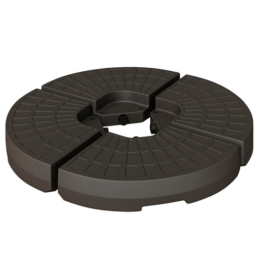 Outsunny - 4-Piece Cantilever Offset Patio Umbrella Circular Base Stand w/Carry Handles, Water & Sand Filled