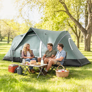 Outsunny - 5 Person Family Tent, Outdoor Camping Tent with Lighting Hook, Carrying Bag for Camping, Hiking and Travelling, Green
