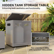 Outsunny - 42" Propane Fire Pit Table 50,000 BTU Outdoor Gas Fire Table with Hideaway Propane Tank Holder, Waterproof Cover