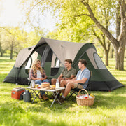 Outsunny - Camping Tent for 6 Man with 2000mm Waterproof Rainfly and Carry Bag for Fishing Hiking Festival, Dark Green