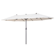 15ft Double-Sided Patio Umbrella Rectangular Parasol Sun Shelter Canopy Shade UV Protection w/ Hand Crank