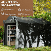Outdoor Storage Shed, UV Resistant Bike Tent with Roll-up Zipper Door, Portable Shed for Bike, Motorcycle, Dark Grey