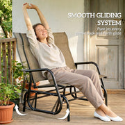 Outsunny - Outdoor Glider Bench, Patio Glider for 2 Persons, Brown