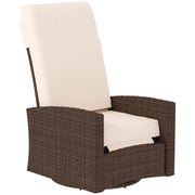 Outsunny - Outdoor Rattan Wicker Lounge Chair with Footrest & Soft Cushion for Patio, Garden, Backyard, Cream White